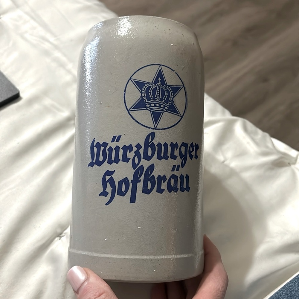 Vintage WURZBURGER BURGERBRAU 1L Stoneware Beer Mug~Germany